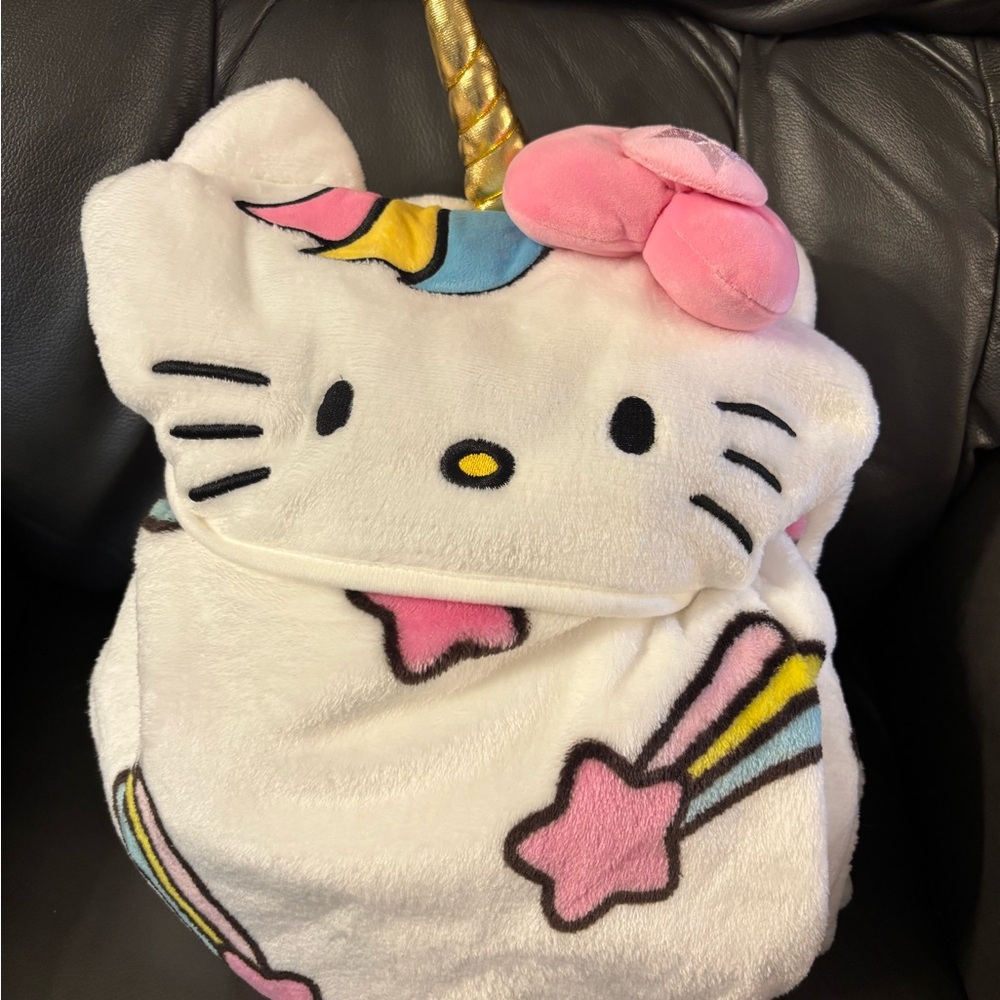 Hello Kitty Unicorn Hooded Plush Blanket
